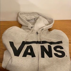 Light Grey Vans Zip-Up hoodie.